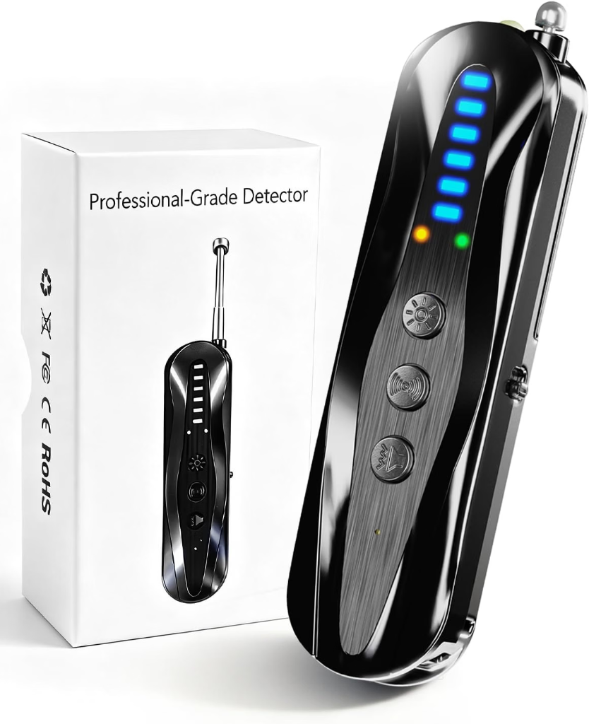 6-in-1 Hidden Camera Detector with RF scanning and optical lens detection