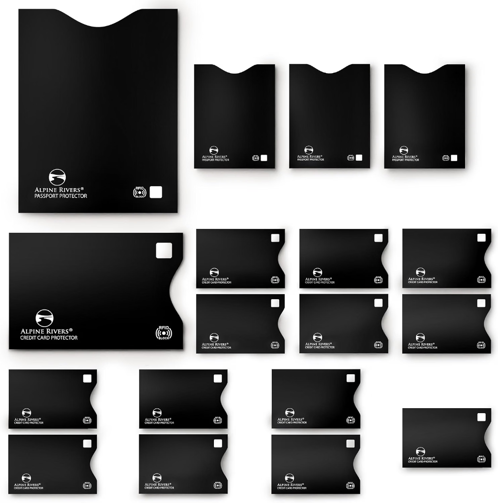 Alpine Rivers 18-piece RFID blocking credit card and passport sleeves