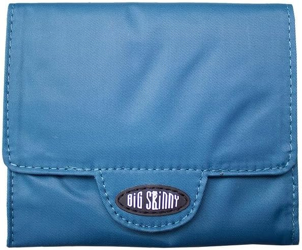 Big Skinny RFID Blocking Nylon Slimvelope Tri-Fold Checkbook Wallet in ocean blue with official logo badge